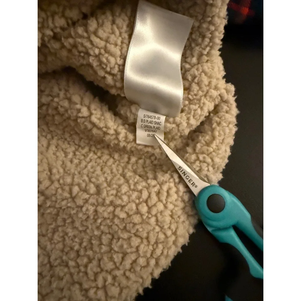 Old Navy Baby Flannel Sherpa-Lined Shirt Jacket 3-6 mths Green Plaid‎ Shacket